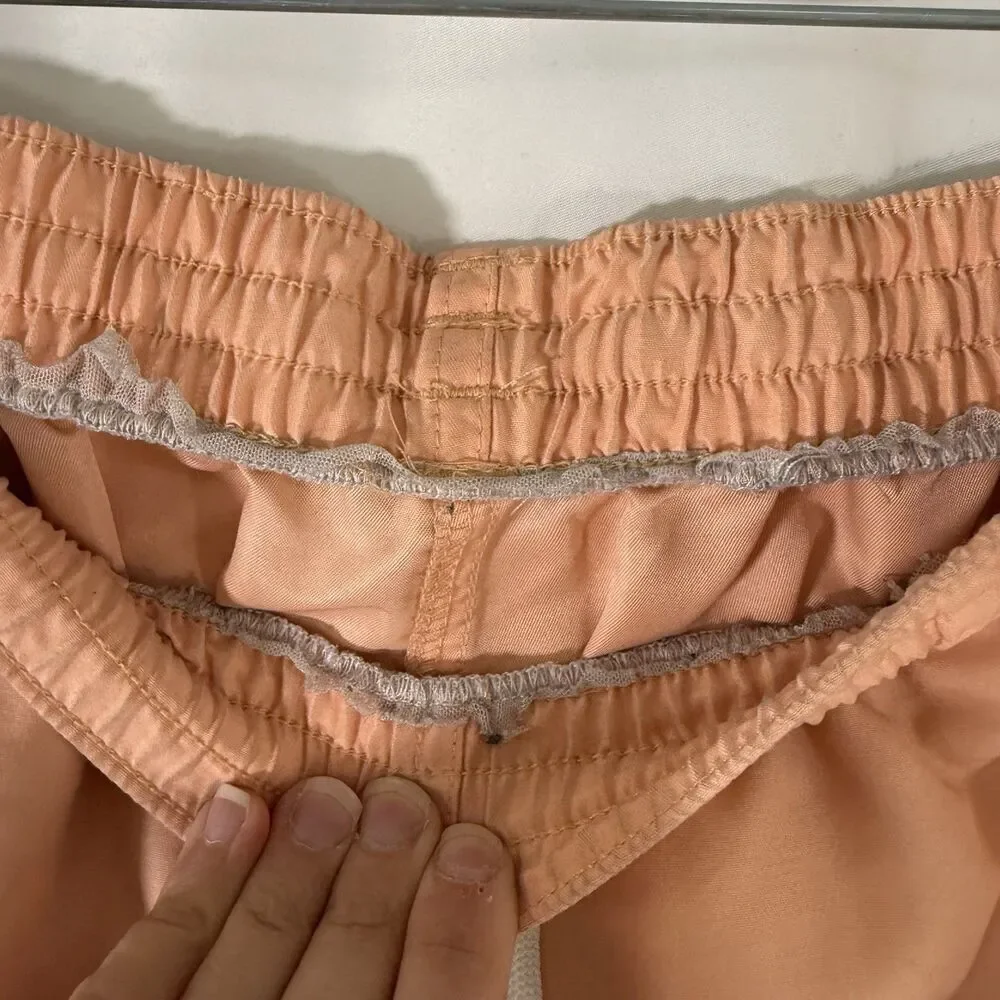 Chubbies Shorts Men's XL Cream Orange Drawstring Pull On Pockets Unlined